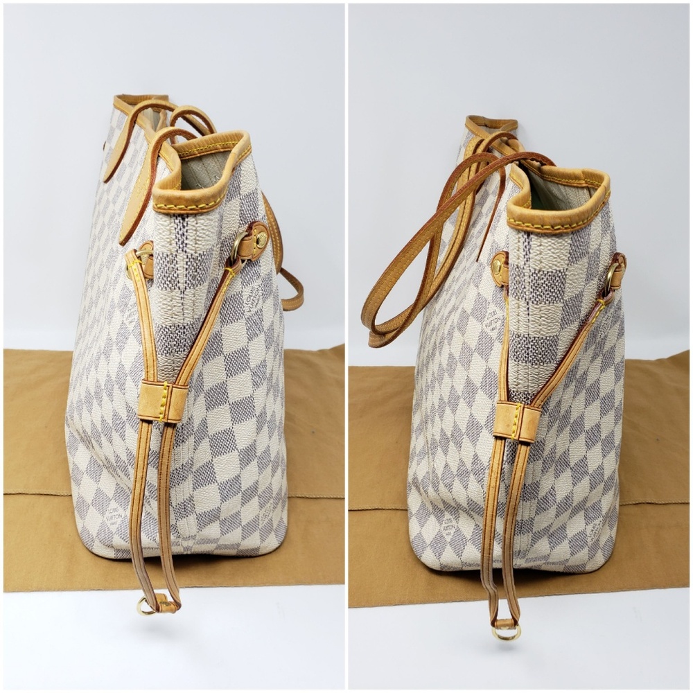 100% Auth Louis Vuitton Neverfull MM Damier Azur - Picture 3 of 8
